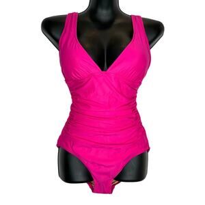 J.Crew Ruched One-Piece Pink Swimsuit - Size 12